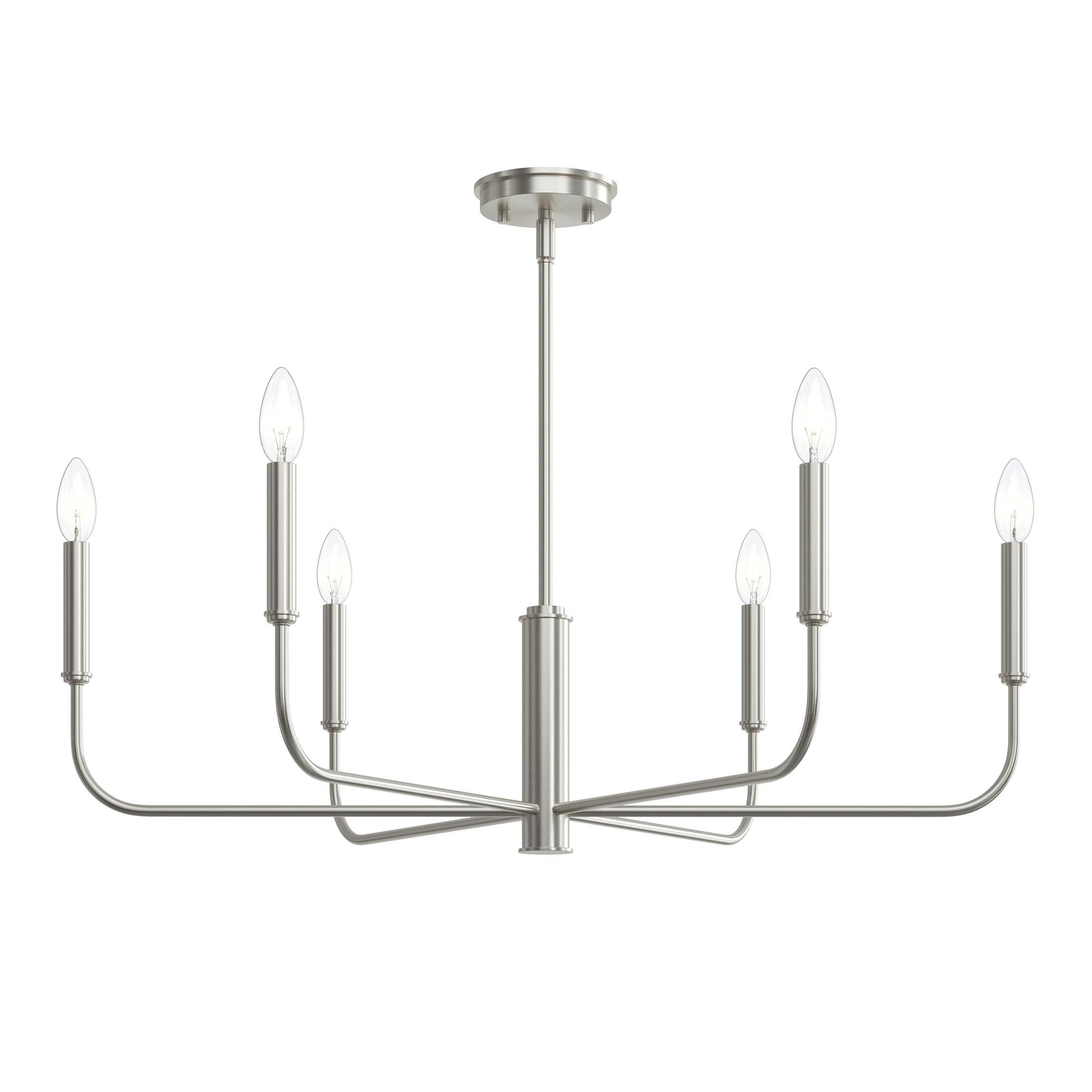 Progress Lighting P400448-009 Reines 6 Light Chandelier - Brushed Nickel Additional View