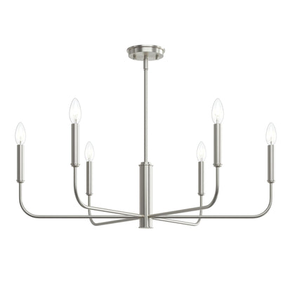 Progress Lighting P400448-009 Reines 6 Light Chandelier - Brushed Nickel Additional View