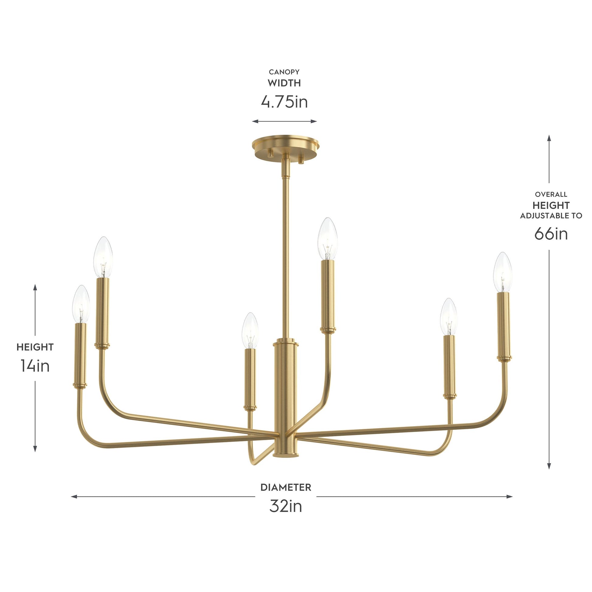 Progress Lighting P400448-191 Reines Chandelier dimensions: 32in diameter, 14in height, adjustable to 66in