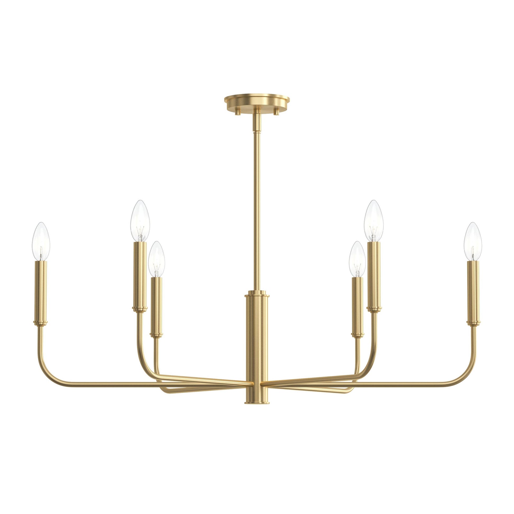 Progress Lighting P400448-191 Reines 6 Light Brushed Gold Chandelier additional view