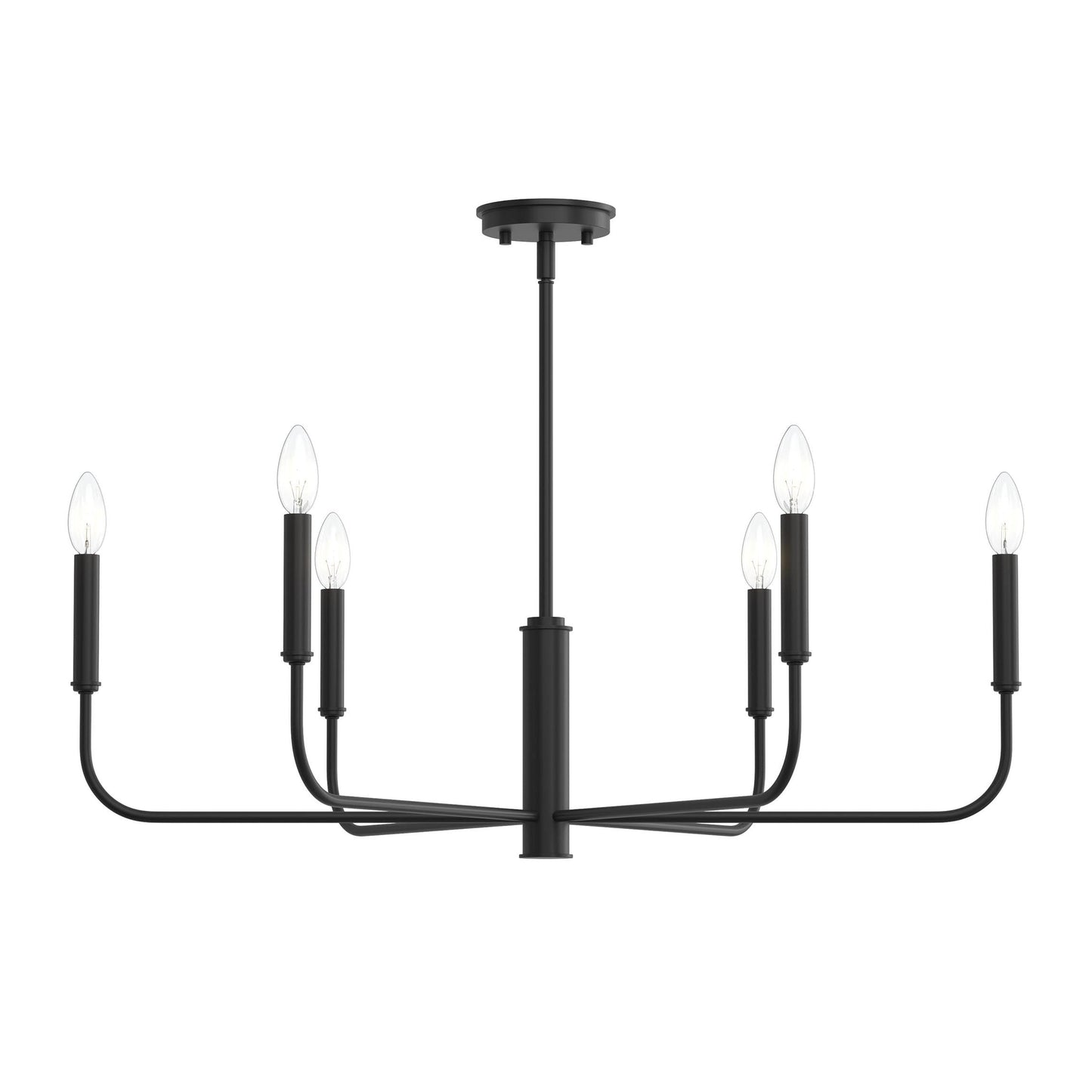 Progress Lighting P400448-31M Reines 6 Light 32 inch Matte Black Chandelier Ceiling Light
