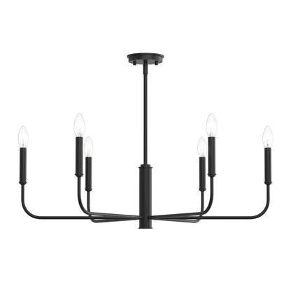 Progress Lighting P400448-31M Reines 6 Light 32 inch Matte Black Chandelier Ceiling Light