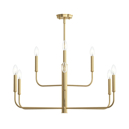 Progress Lighting P400449-191 Reines 9 Light Brushed Gold Chandelier - View 7