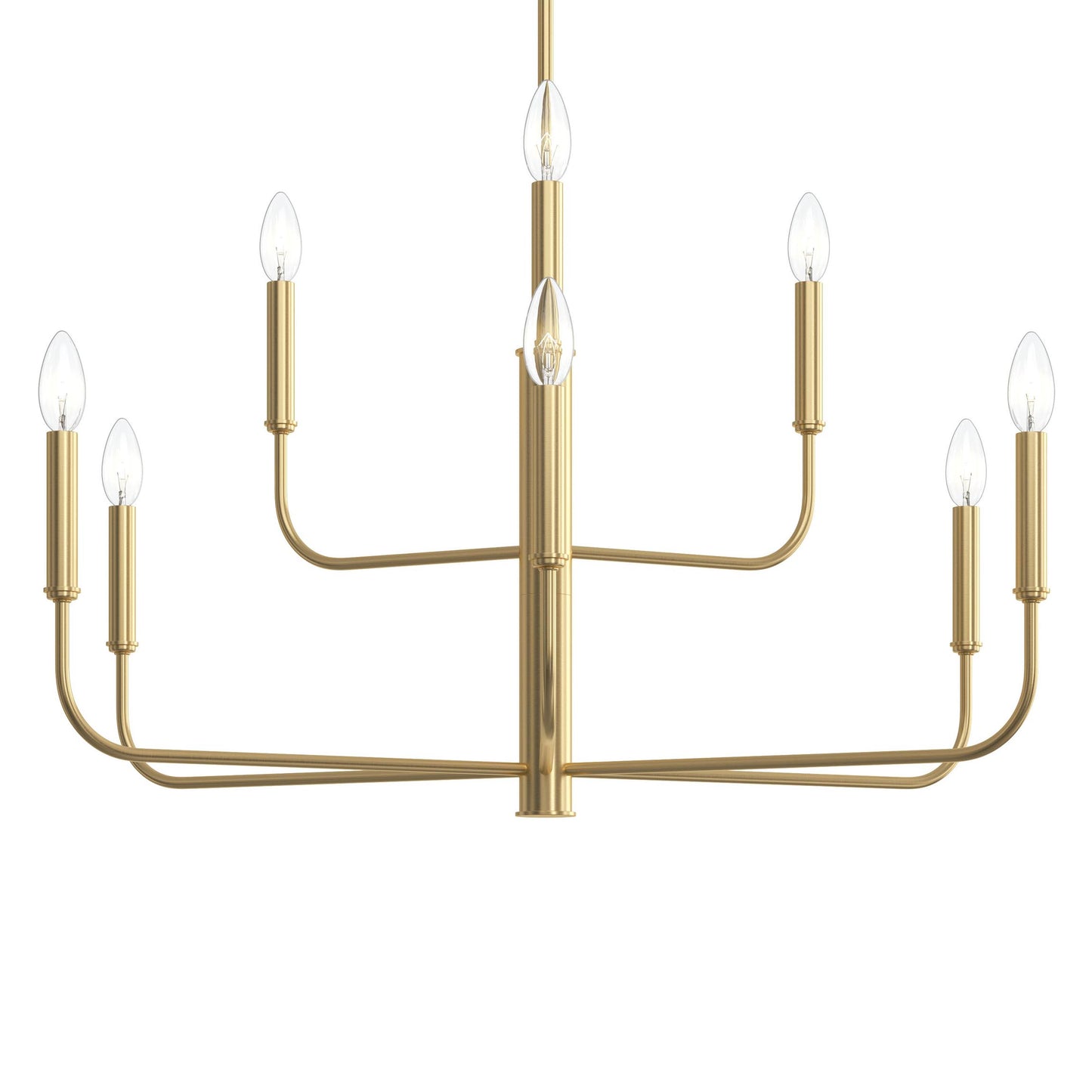 Progress Lighting P400449-191 Reines 9 Light Brushed Gold Chandelier - Alternate Canopy View