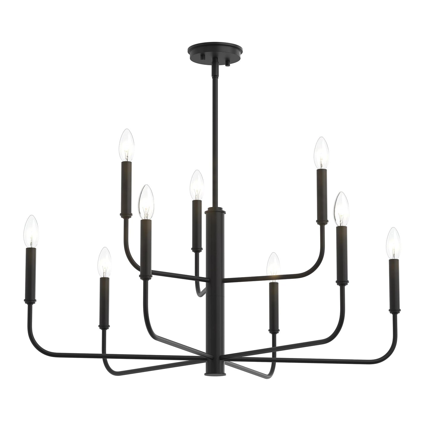 Progress Lighting P400449-31M Reines 9-Light Matte Black Chandelier Ceiling Light - Main Product Image
