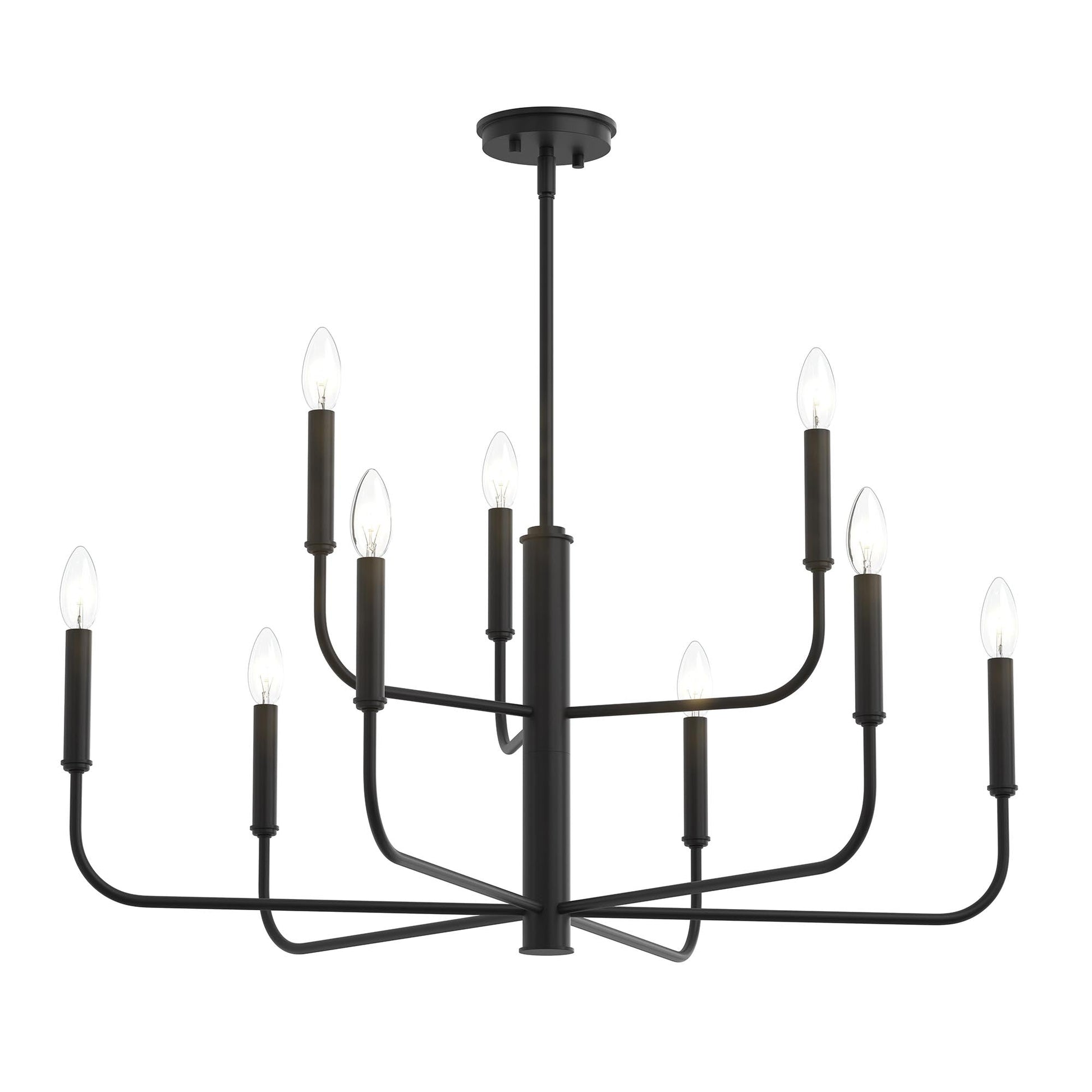 Progress Lighting P400449-31M Reines 9-Light Matte Black Chandelier Ceiling Light - Main Product Image