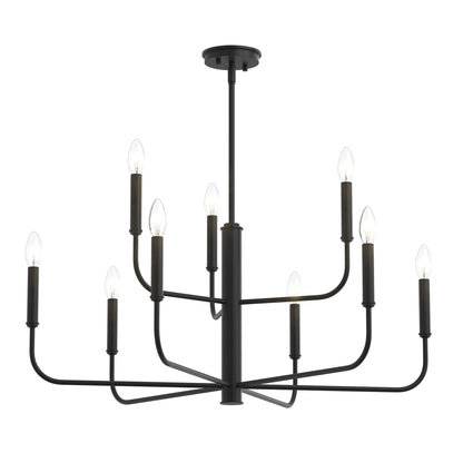 Progress Lighting P400449-31M Reines 9-Light Matte Black Chandelier Ceiling Light - Main Product Image
