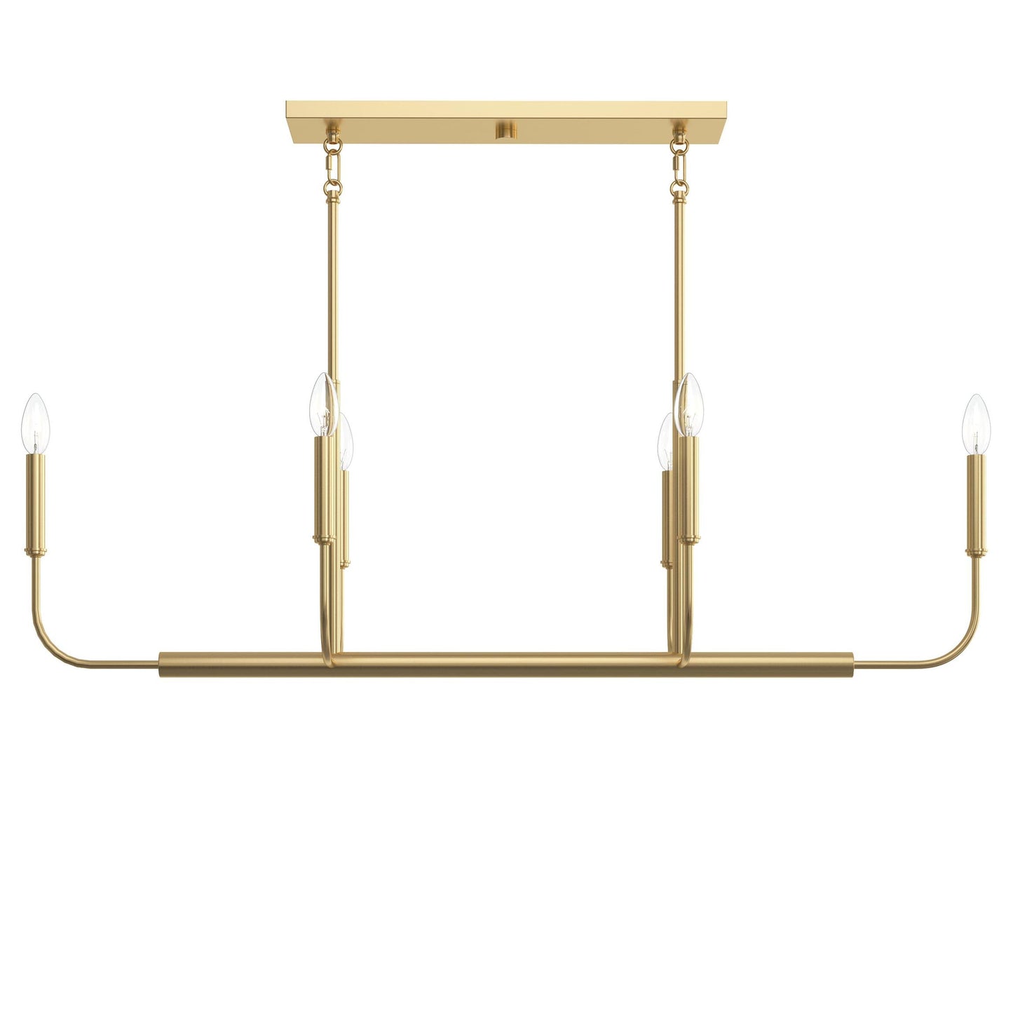 Progress Lighting P400450-191 Reines 6 Light 44 Inch Brushed Gold Linear Chandelier