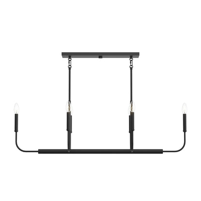 Progress Lighting P400450-31M Reines 6 Light Matte Black Linear Chandelier - Front View