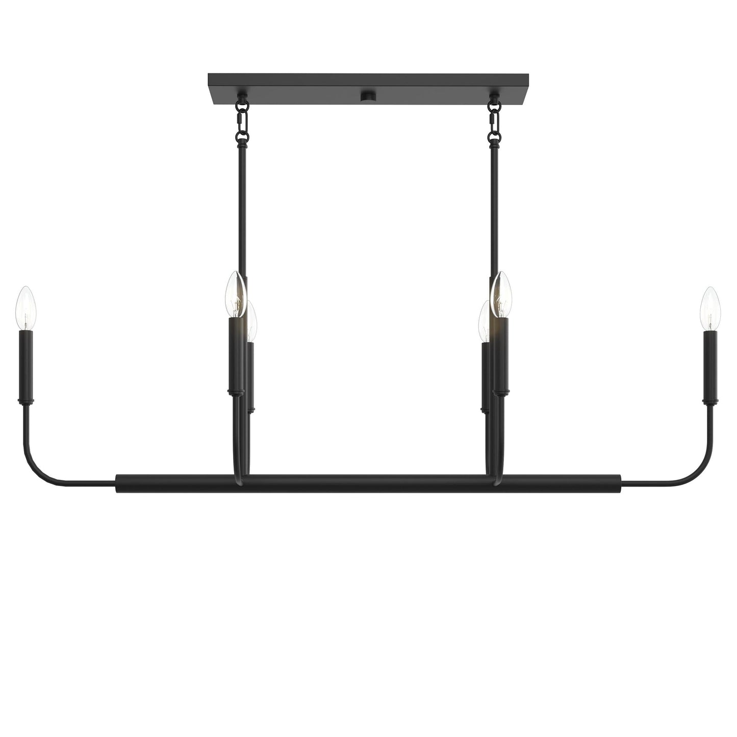 Progress Lighting P400450-31M Reines 6 Light Matte Black Linear Chandelier - Image 7