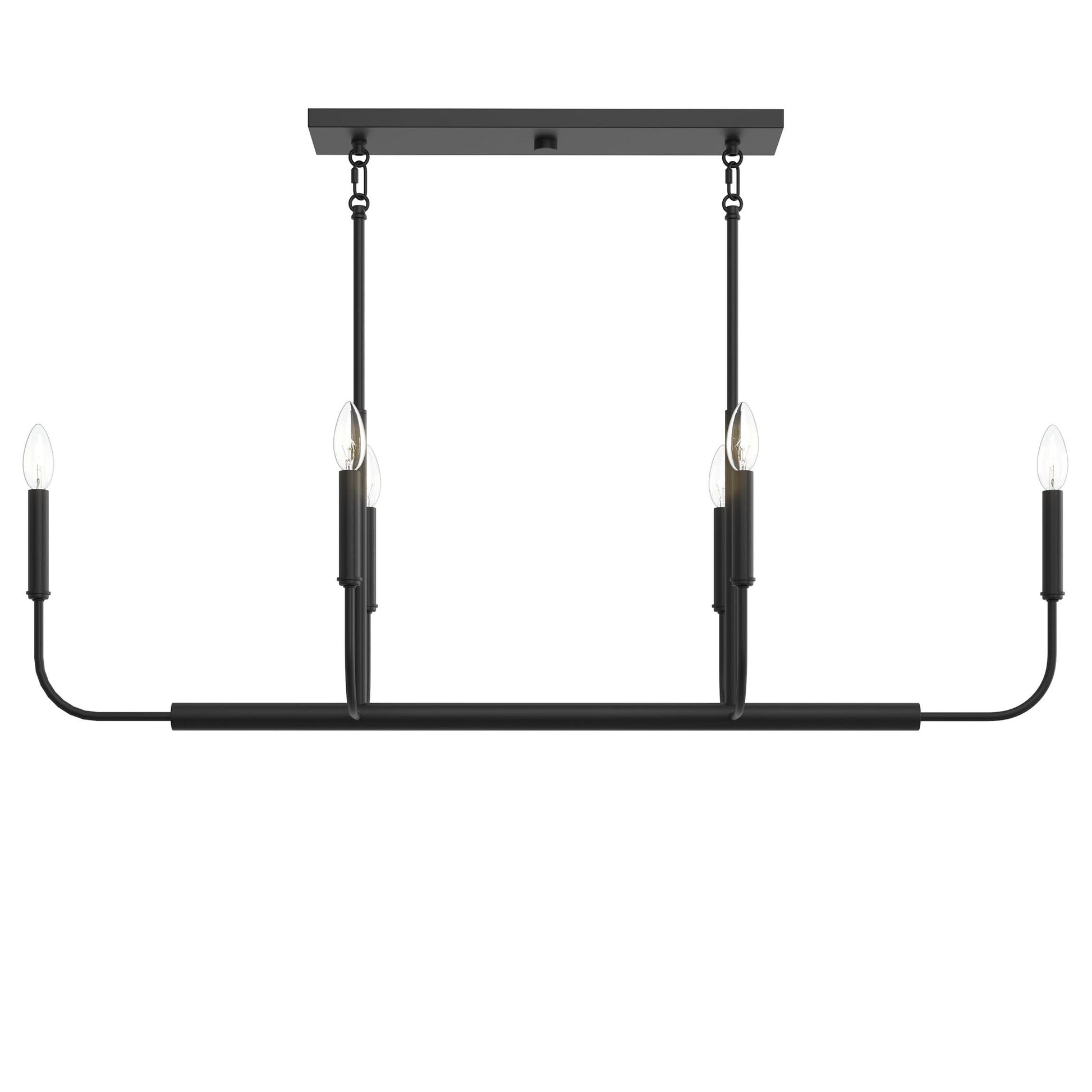 Progress Lighting P400450-31M Reines 6 Light Matte Black Linear Chandelier - Image 7