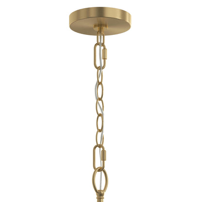 Progress Lighting P400452-191 Jheni Chandelier Brushed Gold canopy and chain detail