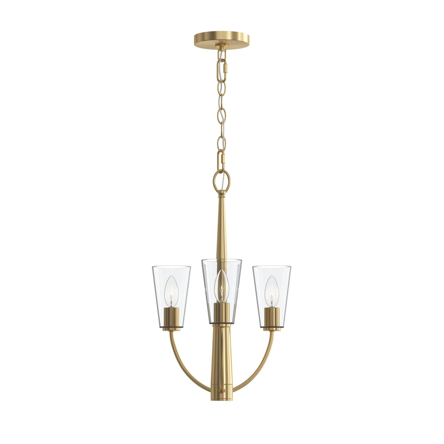 Progress Lighting P400452-191 Jheni 3 Light 14 inch Brushed Gold Chandelier Ceiling Light
