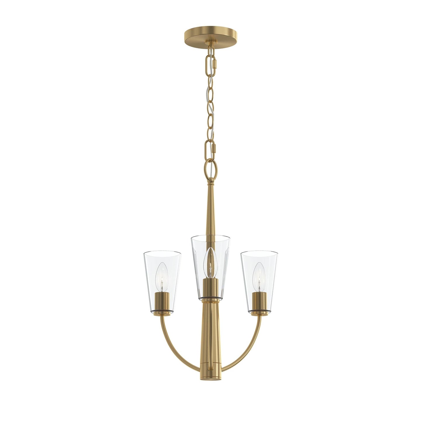 Progress Lighting P400452-191 Jheni 3 Light 14 inch Brushed Gold Chandelier Ceiling Light