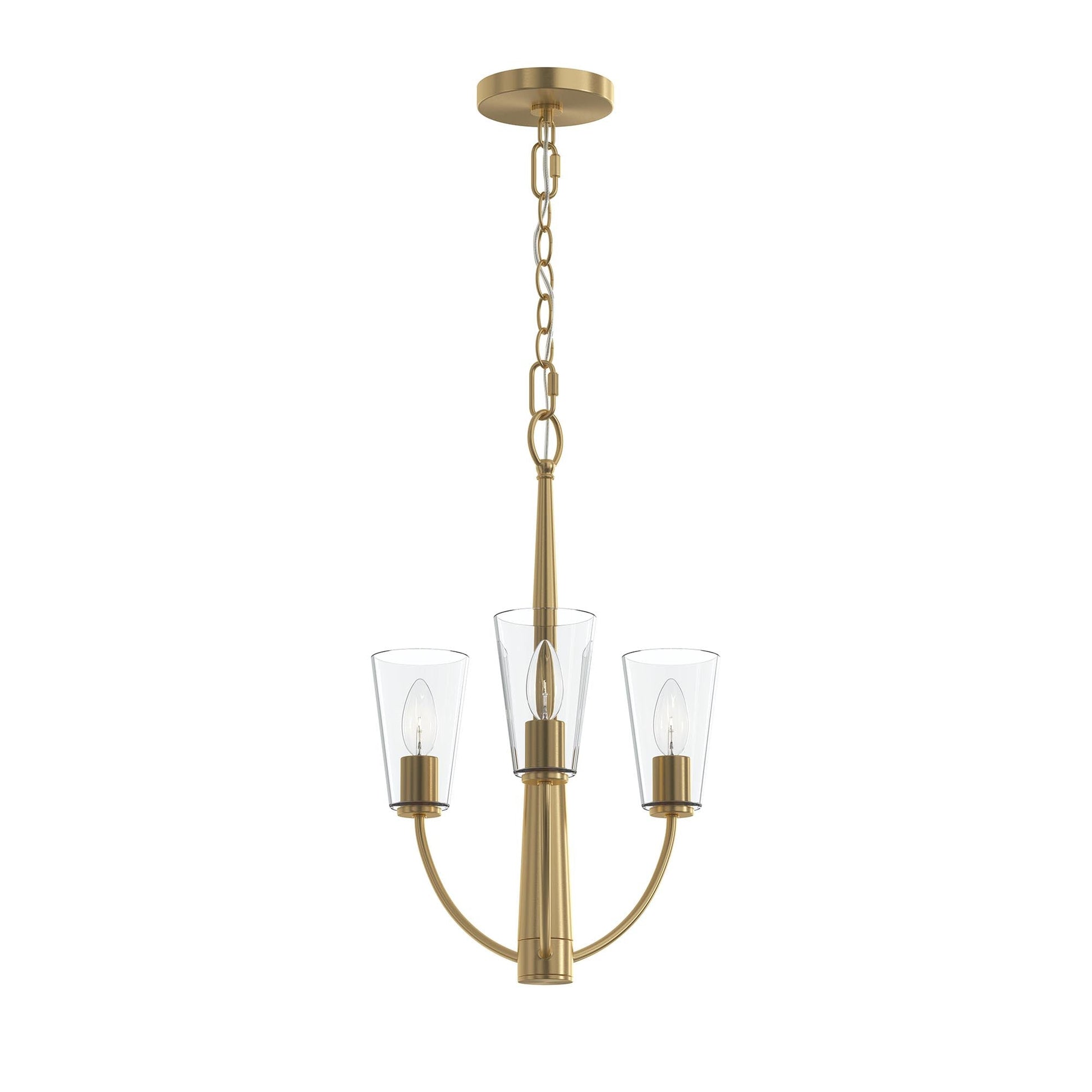 Progress Lighting P400452-191 Jheni 3 Light 14 inch Brushed Gold Chandelier Ceiling Light