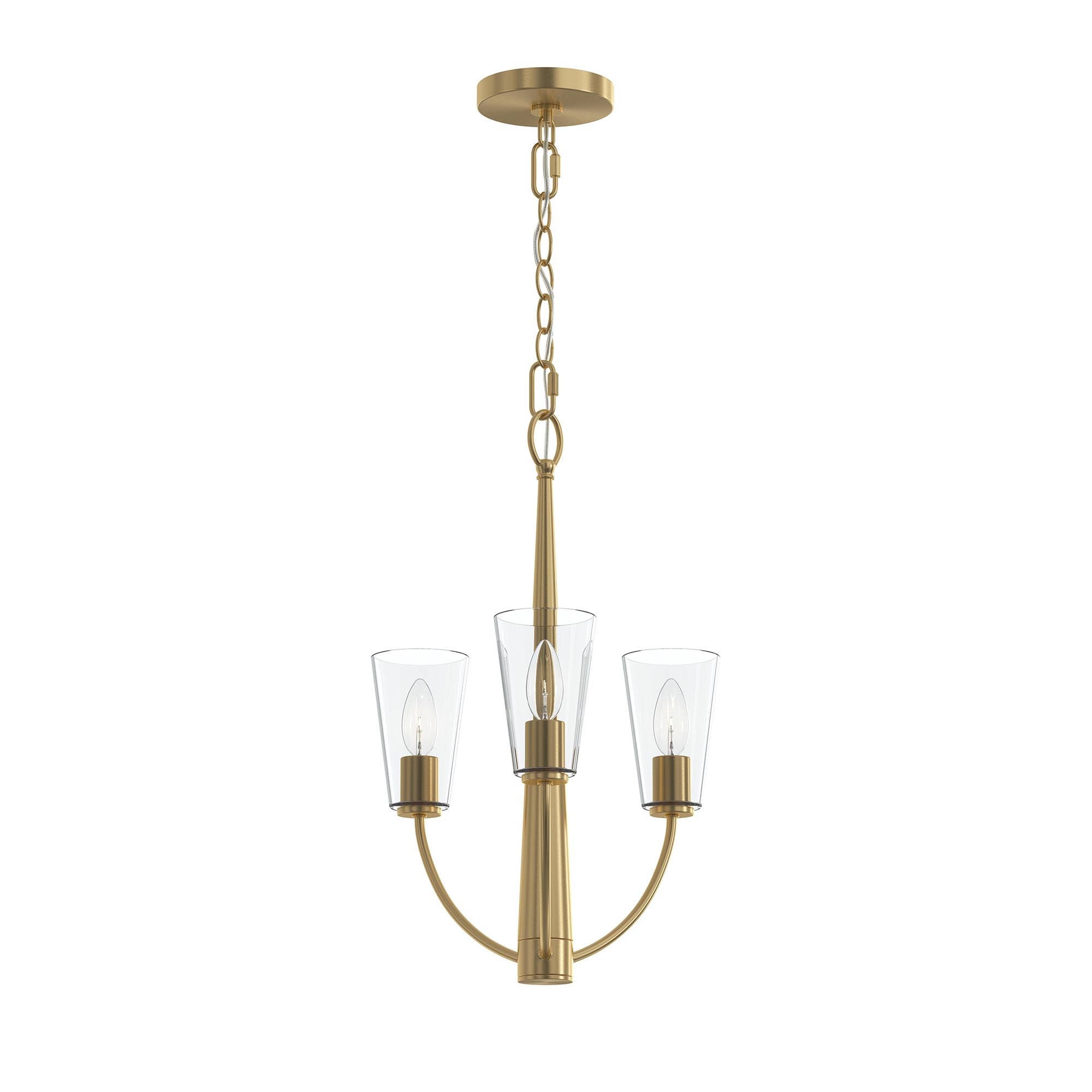 Progress Lighting P400452-191 Jheni 3 Light 14 inch Brushed Gold Chandelier Ceiling Light