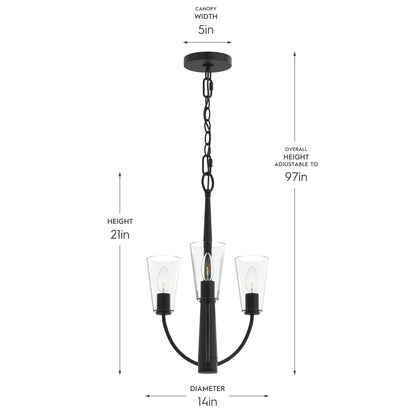 Progress Lighting P400452-31M Jheni Chandelier Dimensions - 14in Diameter, 21in Height, 5in Canopy