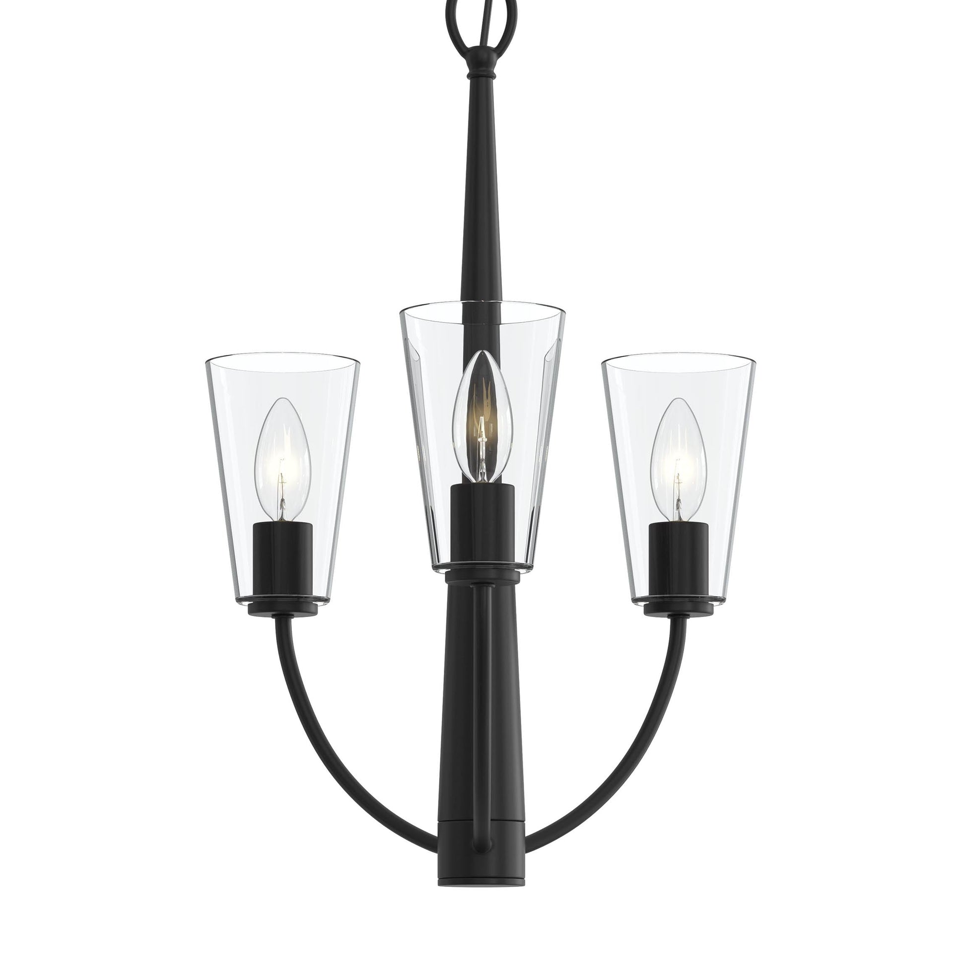 Progress Lighting P400452-31M Jheni 3 Light Matte Black Chandelier - No Canopy Detail View