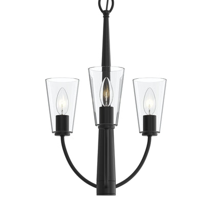Progress Lighting P400452-31M Jheni 3 Light Matte Black Chandelier - No Canopy Detail View