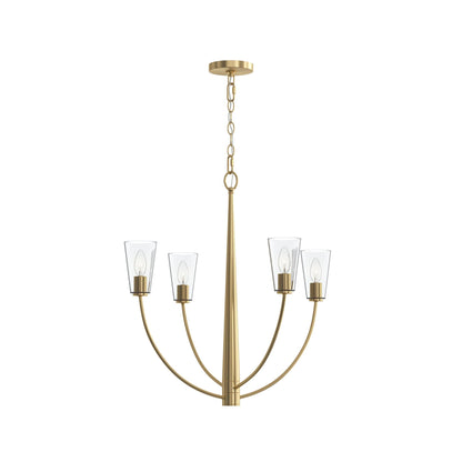 Progress Lighting P400453-191 Jheni 4 Light 26 Inch Brushed Gold Chandelier Ceiling Light