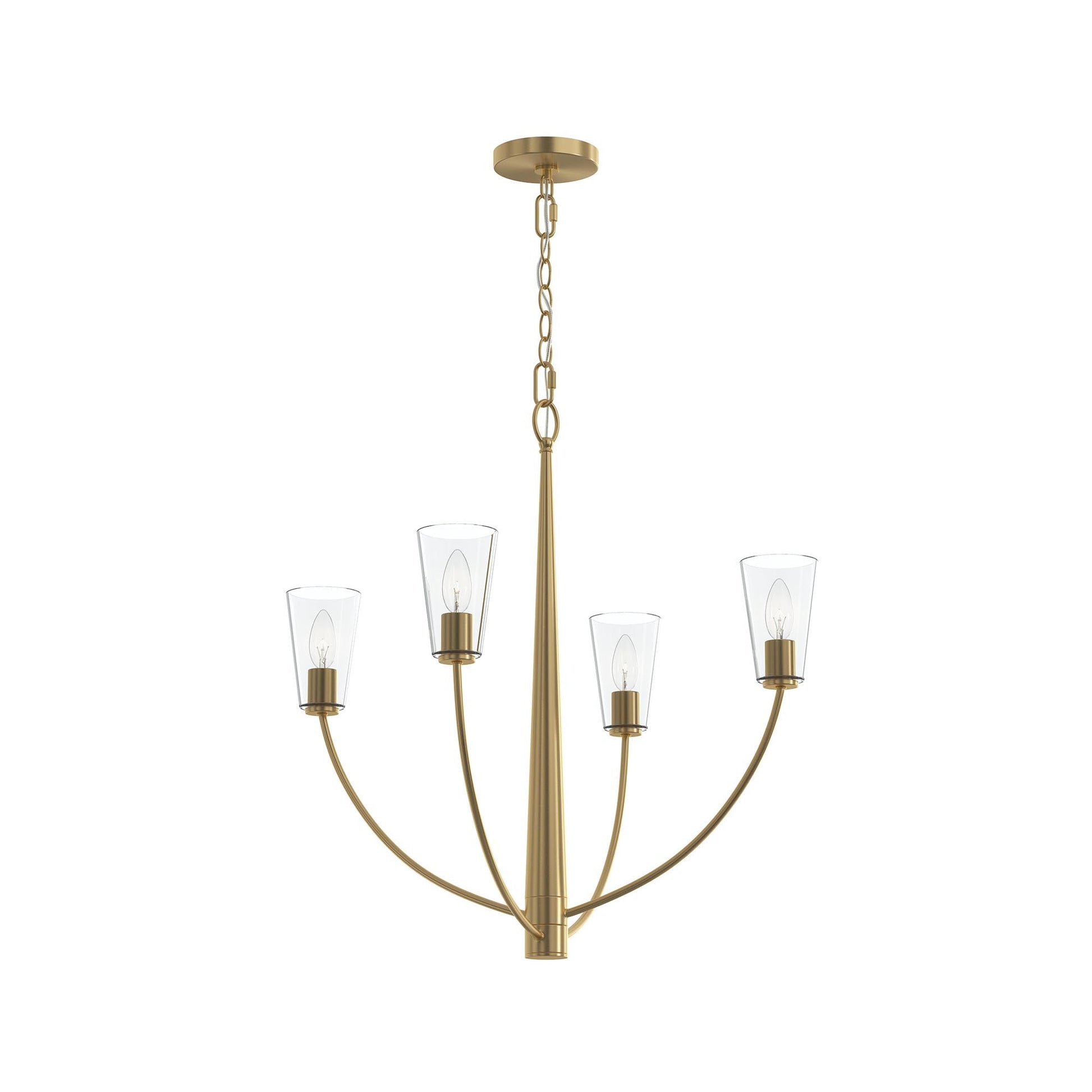 Progress Lighting P400453-191 Jheni 4 Light 26 Inch Brushed Gold Chandelier Ceiling Light - Main Product Image