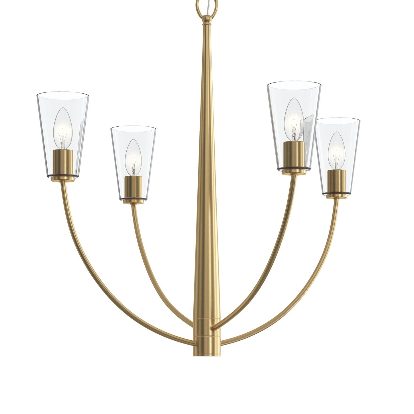 Progress Lighting P400453-191 Jheni 4 Light 26 Inch Brushed Gold Chandelier Ceiling Light