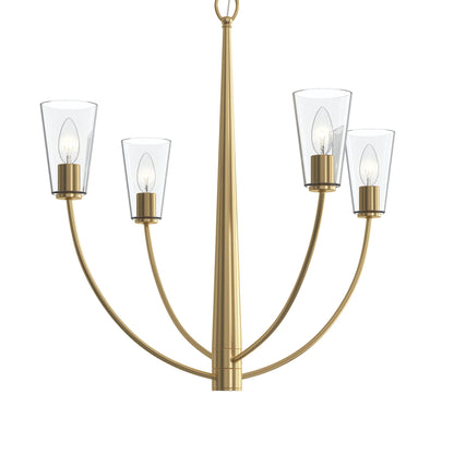 Progress Lighting P400453-191 Jheni 4 Light 26 Inch Brushed Gold Chandelier Ceiling Light