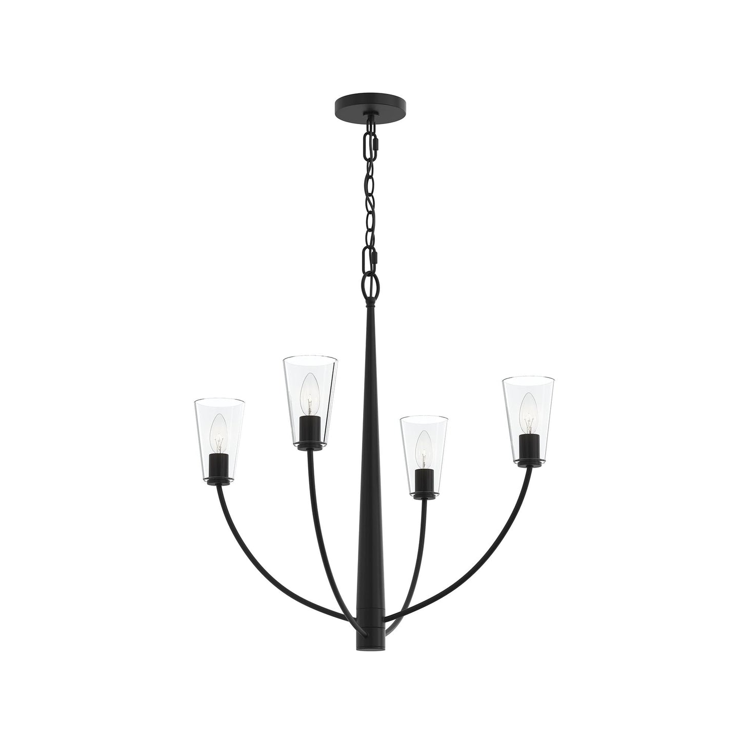 Progress Lighting P400453-31M Jheni 4 Light Matte Black Chandelier - Main Product Image