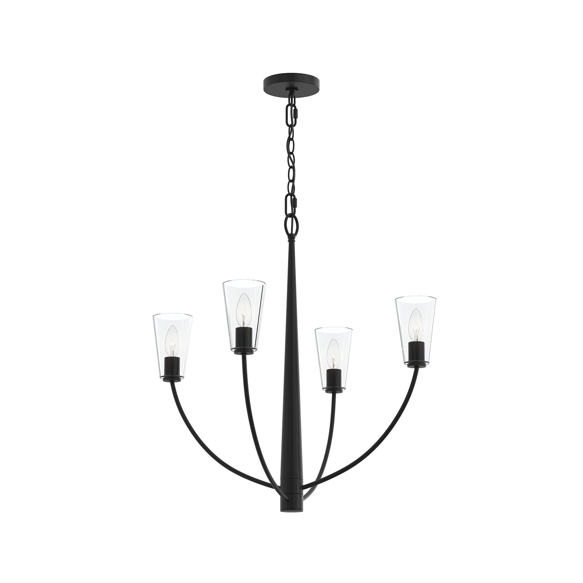 Progress Lighting P400453-31M Jheni 4 Light Matte Black Chandelier - Main Product Image