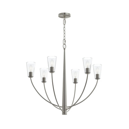 Progress Lighting P400454-009 Jheni 6 Light 30 inch Brushed Nickel Chandelier Ceiling Light - Main Product Image