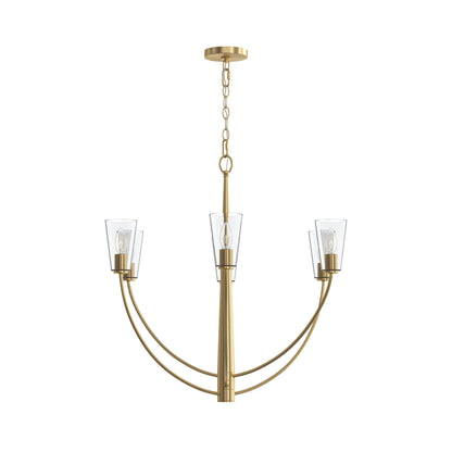 Progress Lighting P400454-191 Jheni 6 Light 30 Inch Brushed Gold Chandelier Ceiling Light