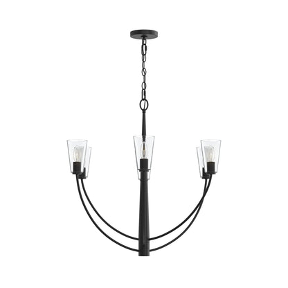 Progress Lighting P400454-31M Jheni 6 Light 30 inch Matte Black Chandelier Ceiling Light