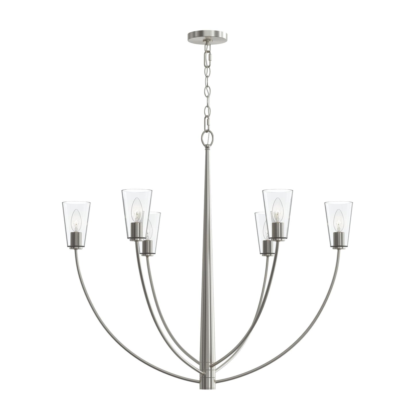 Progress Lighting P400455-009 Jheni 6 Light Brushed Nickel Chandelier - Additional View