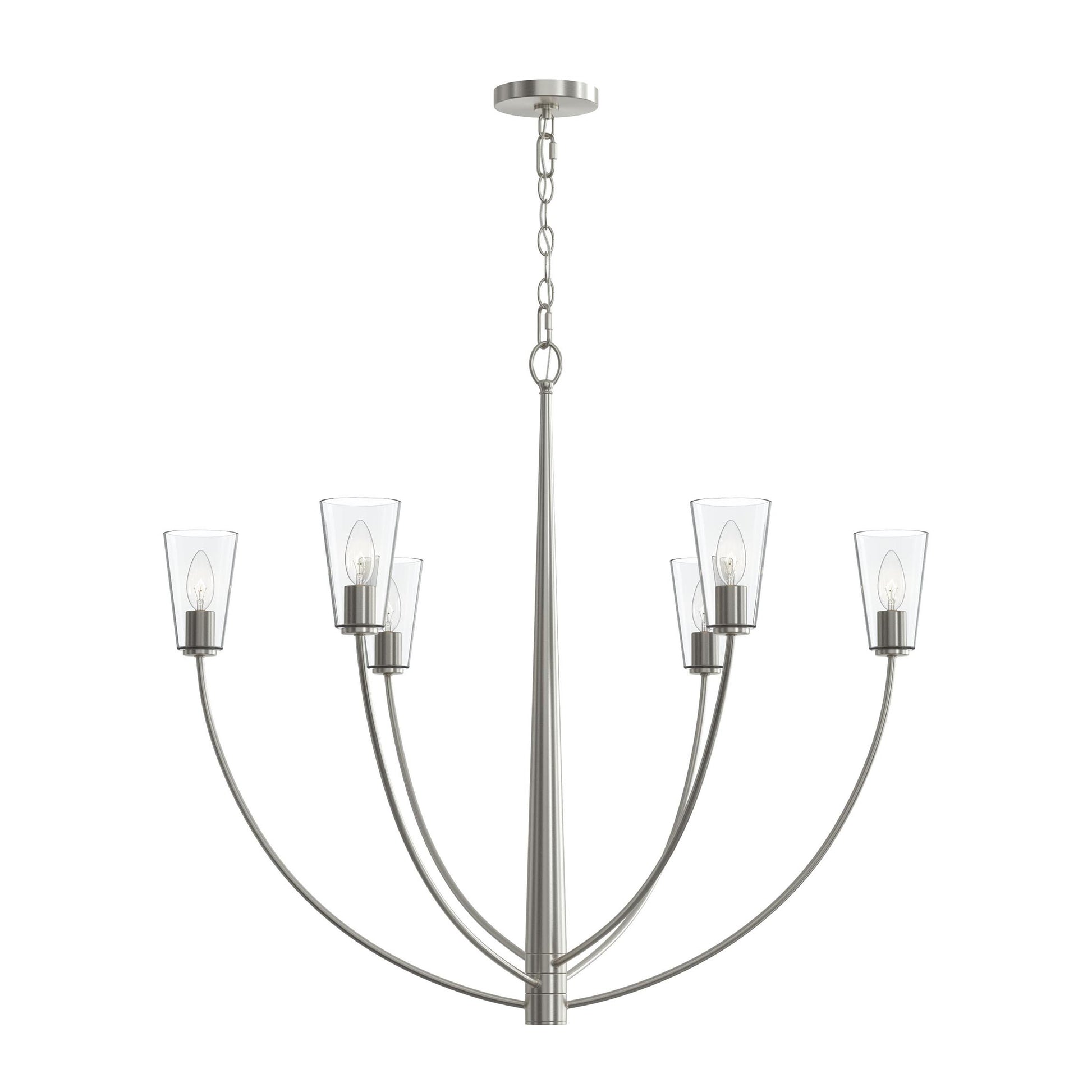 Progress Lighting P400455-009 Jheni 6 Light Brushed Nickel Chandelier - Additional View