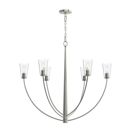Progress Lighting P400455-009 Jheni 6 Light Brushed Nickel Chandelier - Additional View