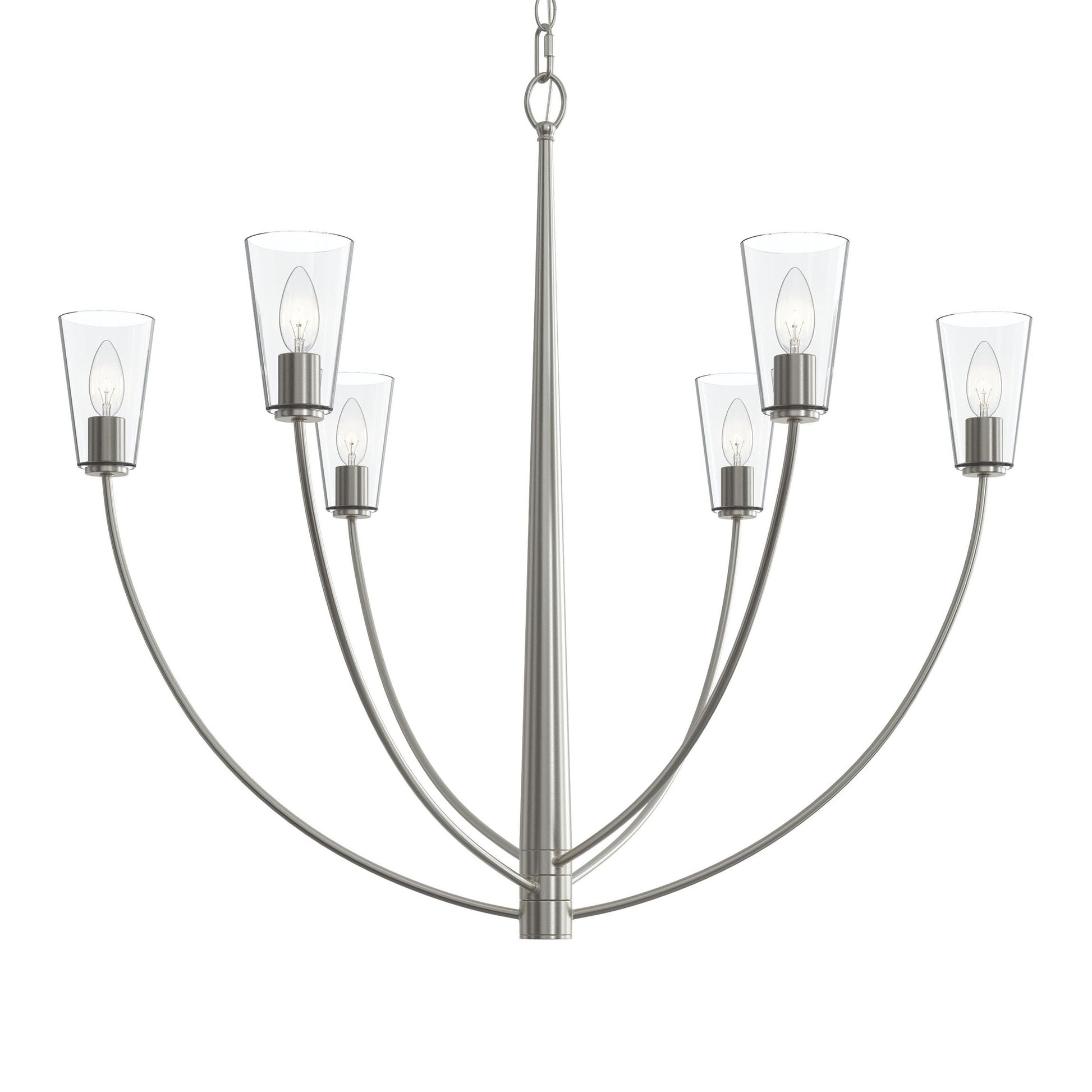 Progress Lighting P400455-009 Jheni 6 Light Brushed Nickel Chandelier - Additional View