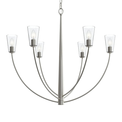 Progress Lighting P400455-009 Jheni 6 Light Brushed Nickel Chandelier - Additional View