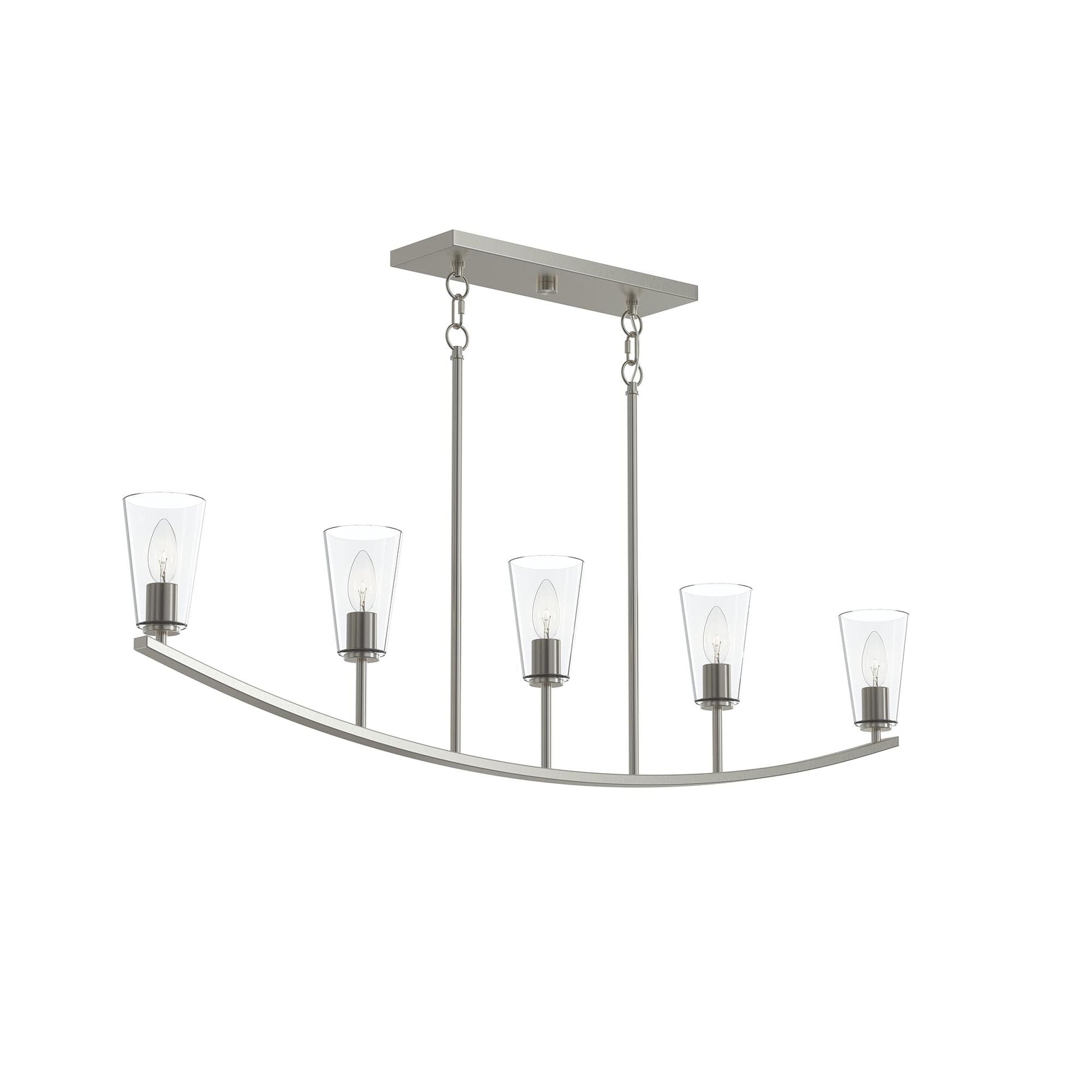 Progress Lighting P400456-009 Jheni 5 Light 46 Inch Brushed Nickel Linear Chandelier
