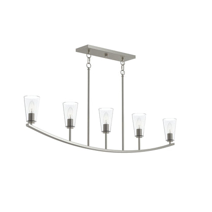 Progress Lighting P400456-009 Jheni 5 Light 46 Inch Brushed Nickel Linear Chandelier