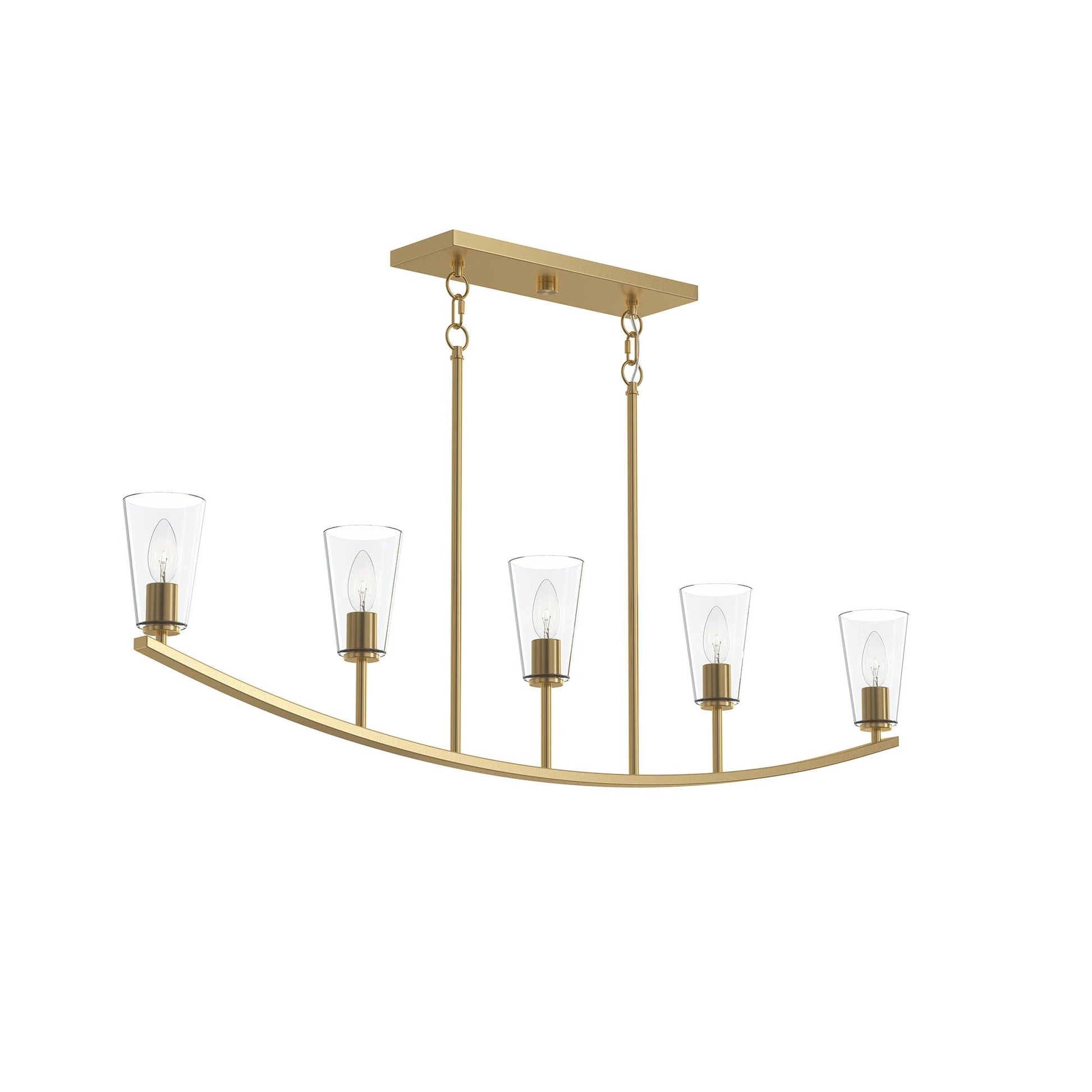 Progress Lighting P400456-191 Jheni 5 Light 46 Inch Brushed Gold Linear Chandelier - Main Product Image
