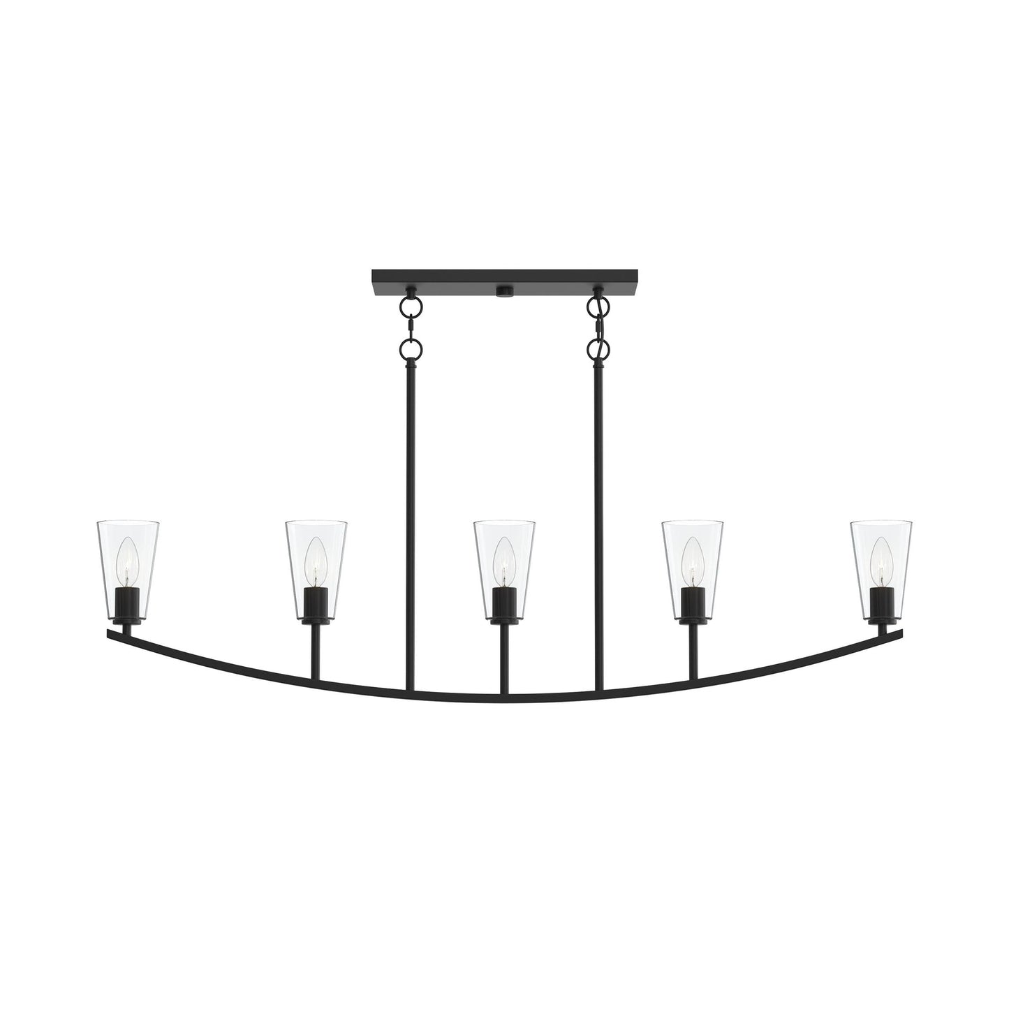 Progress Lighting P400456-31M Jheni 5 Light 46 inch Matte Black Linear Chandelier