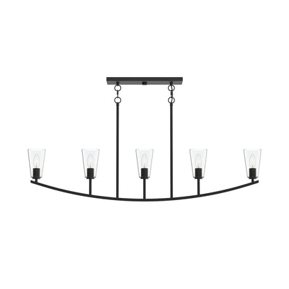 Progress Lighting P400456-31M Jheni 5 Light 46 inch Matte Black Linear Chandelier