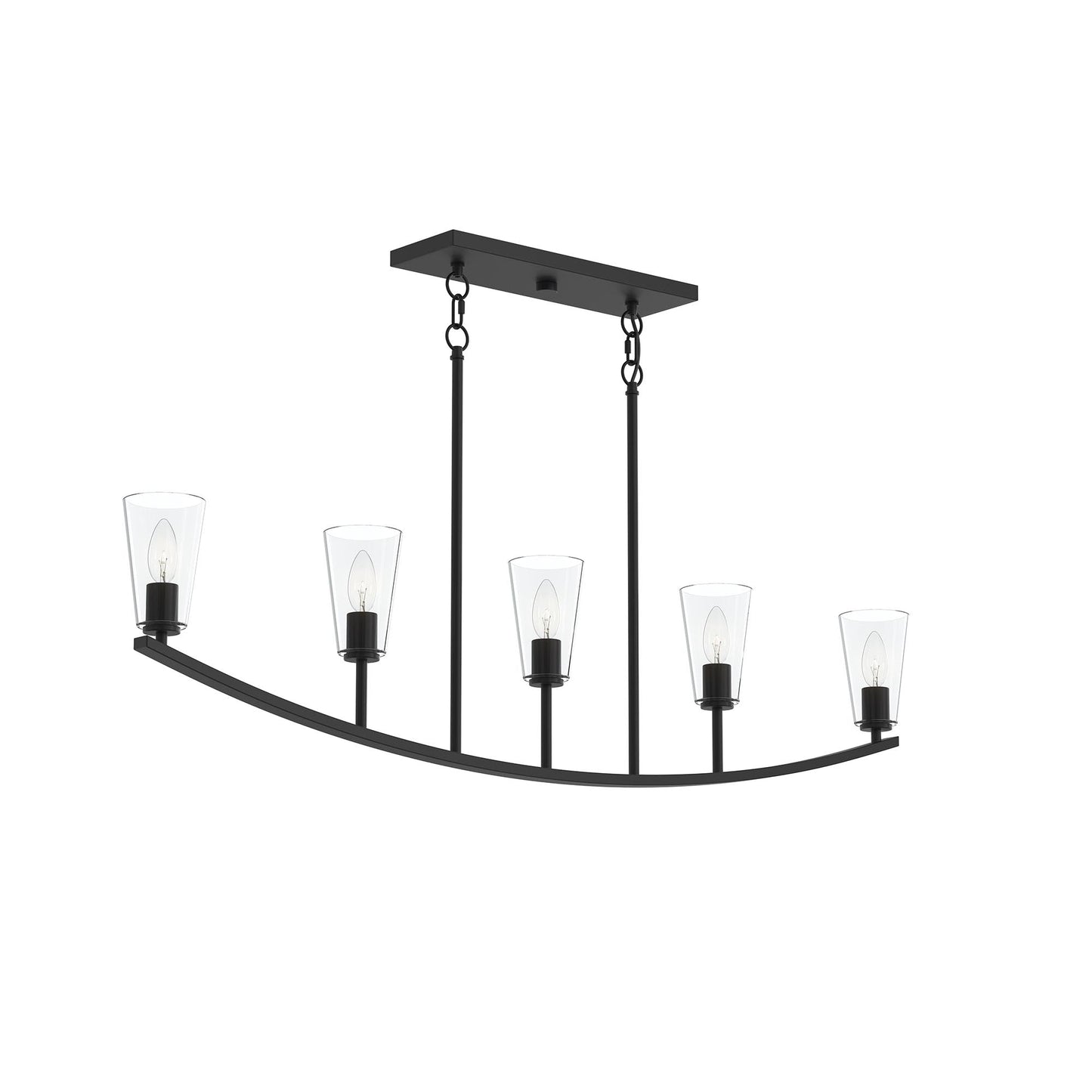 Progress Lighting P400456-31M Jheni 5 Light Matte Black Linear Chandelier - Main Product Image