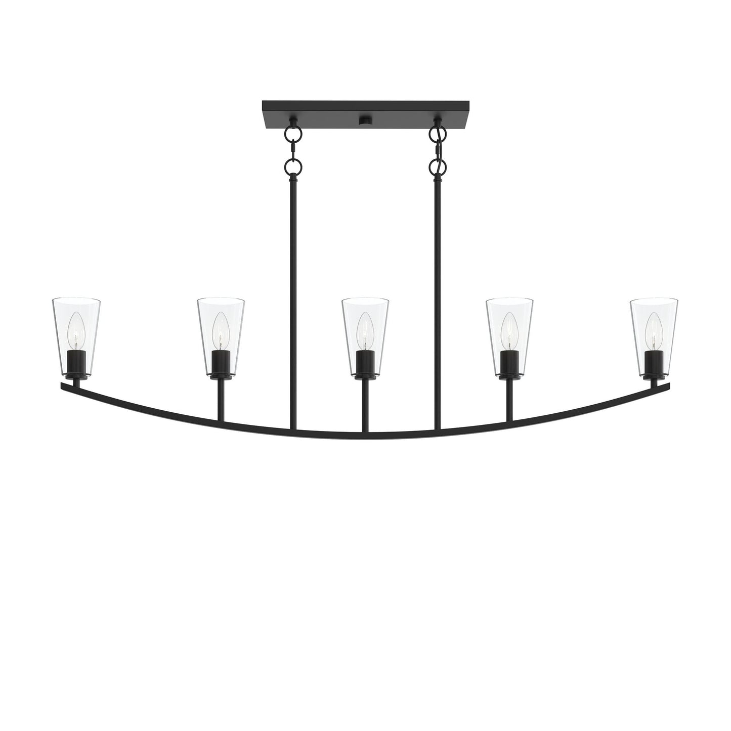 Progress Lighting P400456-31M Jheni 5 Light 46 inch Matte Black Linear Chandelier