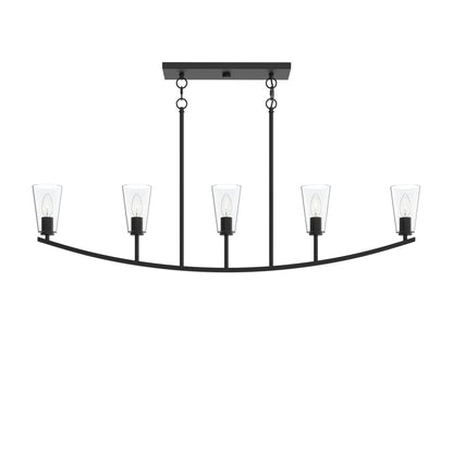 Progress Lighting P400456-31M Jheni 5 Light 46 inch Matte Black Linear Chandelier