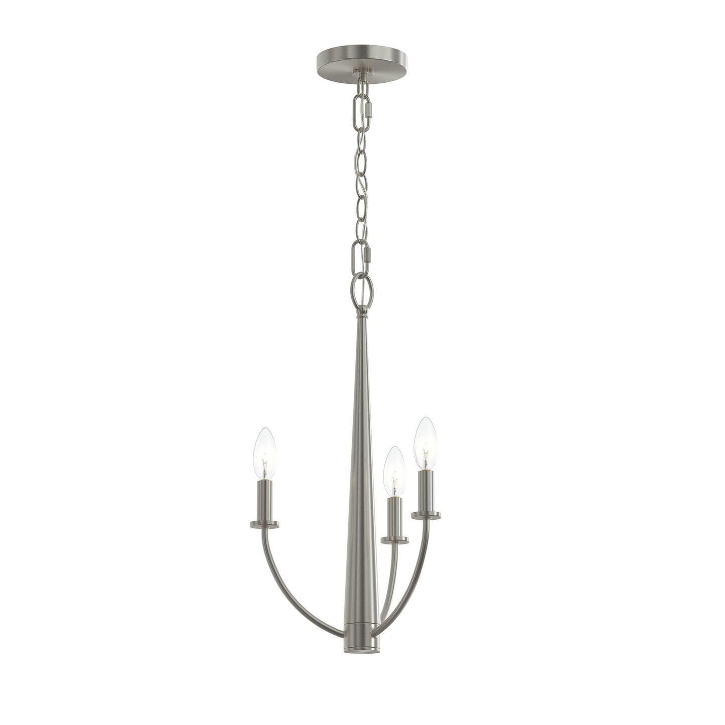 Progress Lighting P400457-009 Jheni 3-Light Brushed Nickel Chandelier on white background