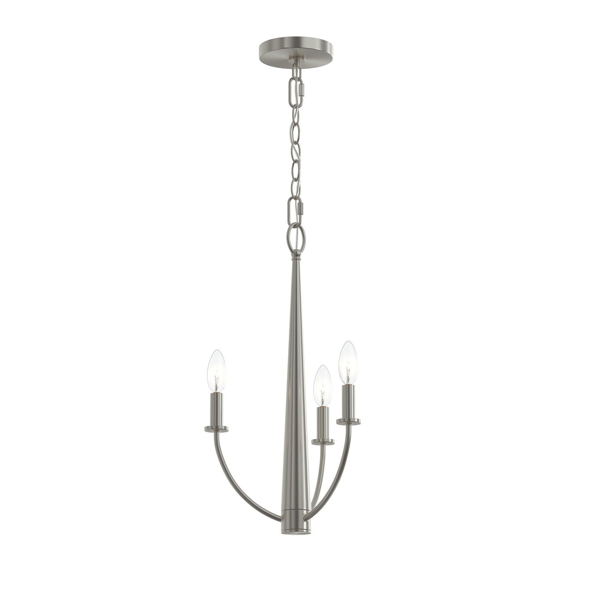 Progress Lighting P400457-009 Jheni 3-Light Brushed Nickel Chandelier on white background