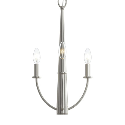 Progress Lighting P400457-009 Jheni 3-Light Brushed Nickel Chandelier close-up detail view without canopy