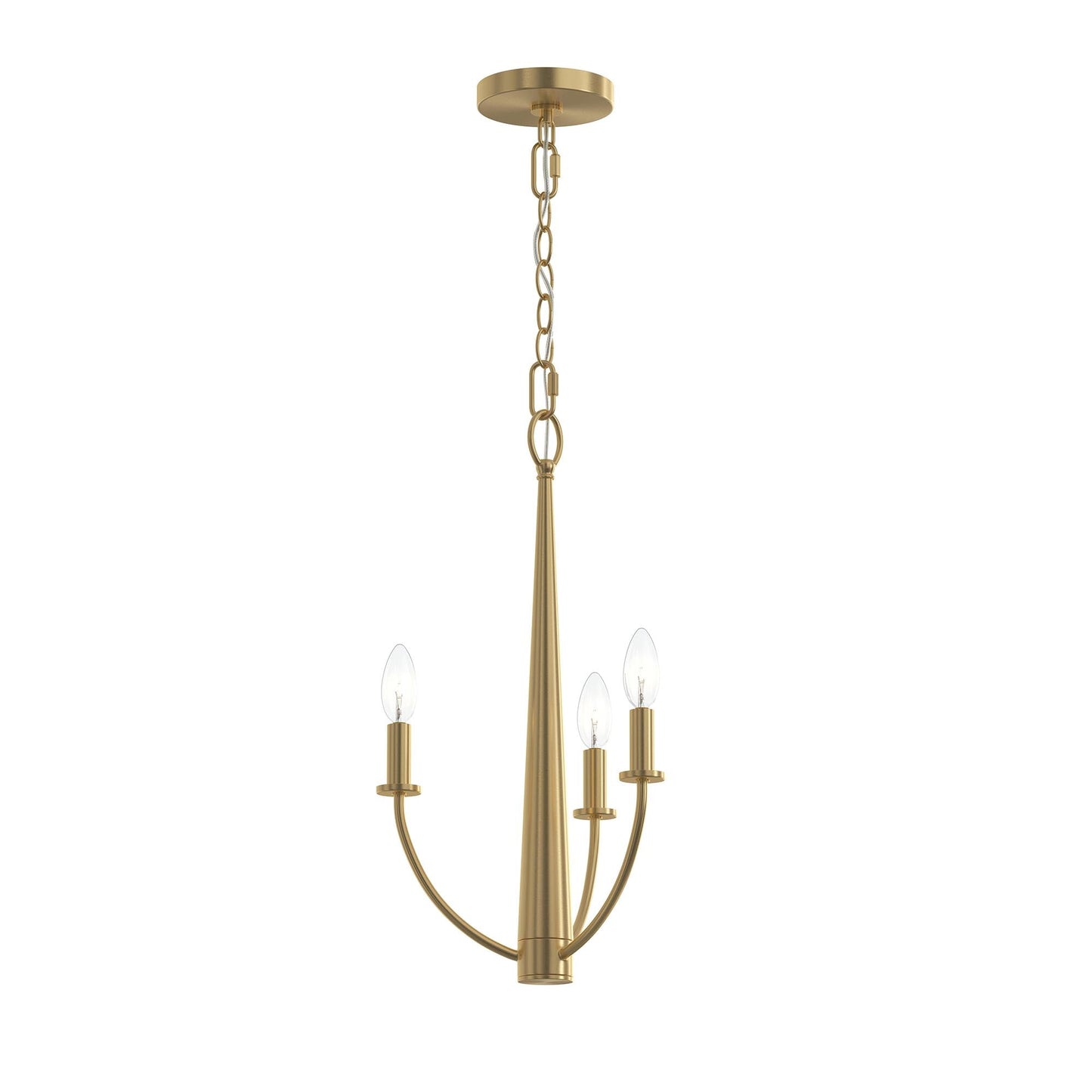 Progress Lighting P400457-191 Jheni 3 Light 12 inch Brushed Gold Chandelier Ceiling Light