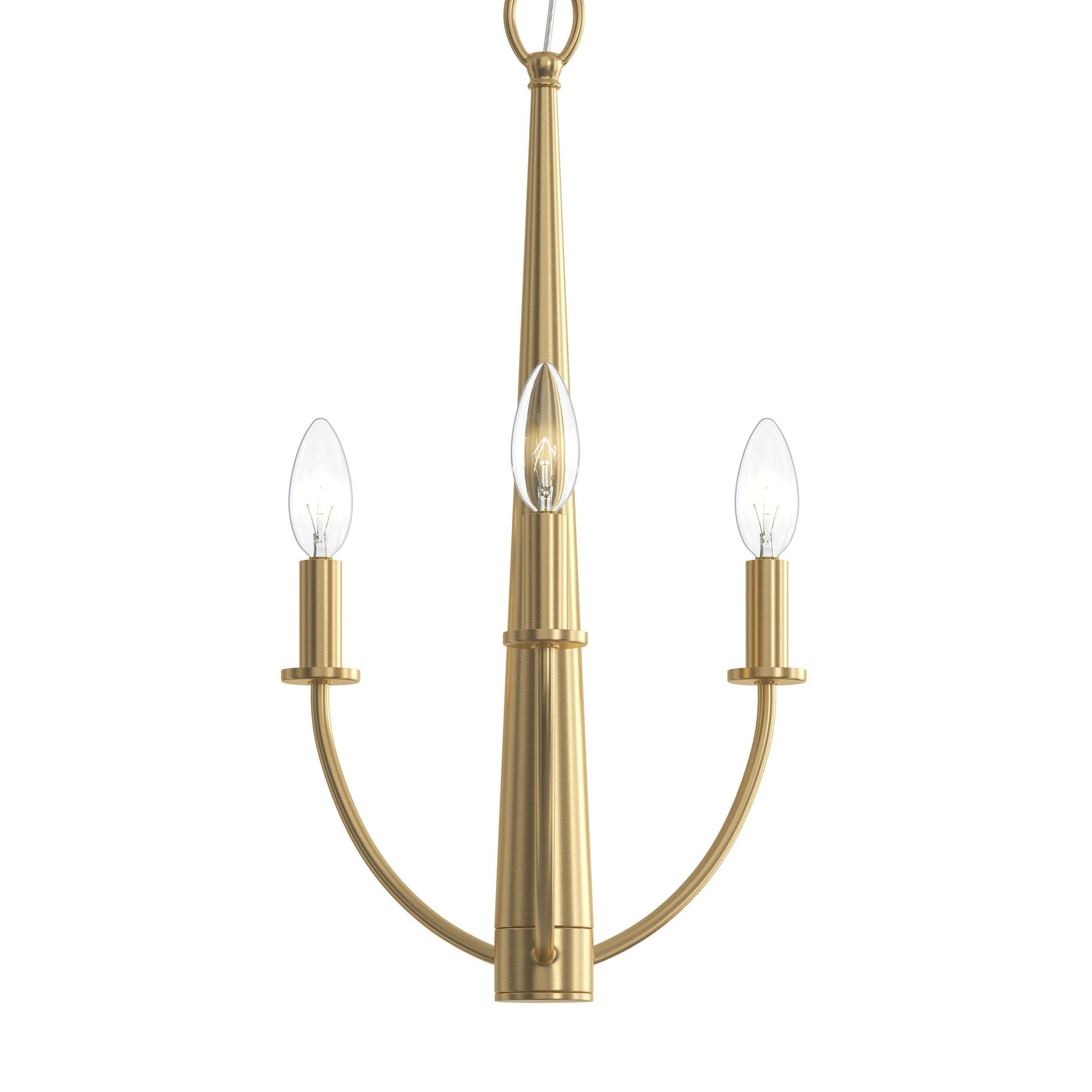 Progress Lighting P400457-191 Jheni 3 Light Brushed Gold Chandelier close-up detail view without canopy